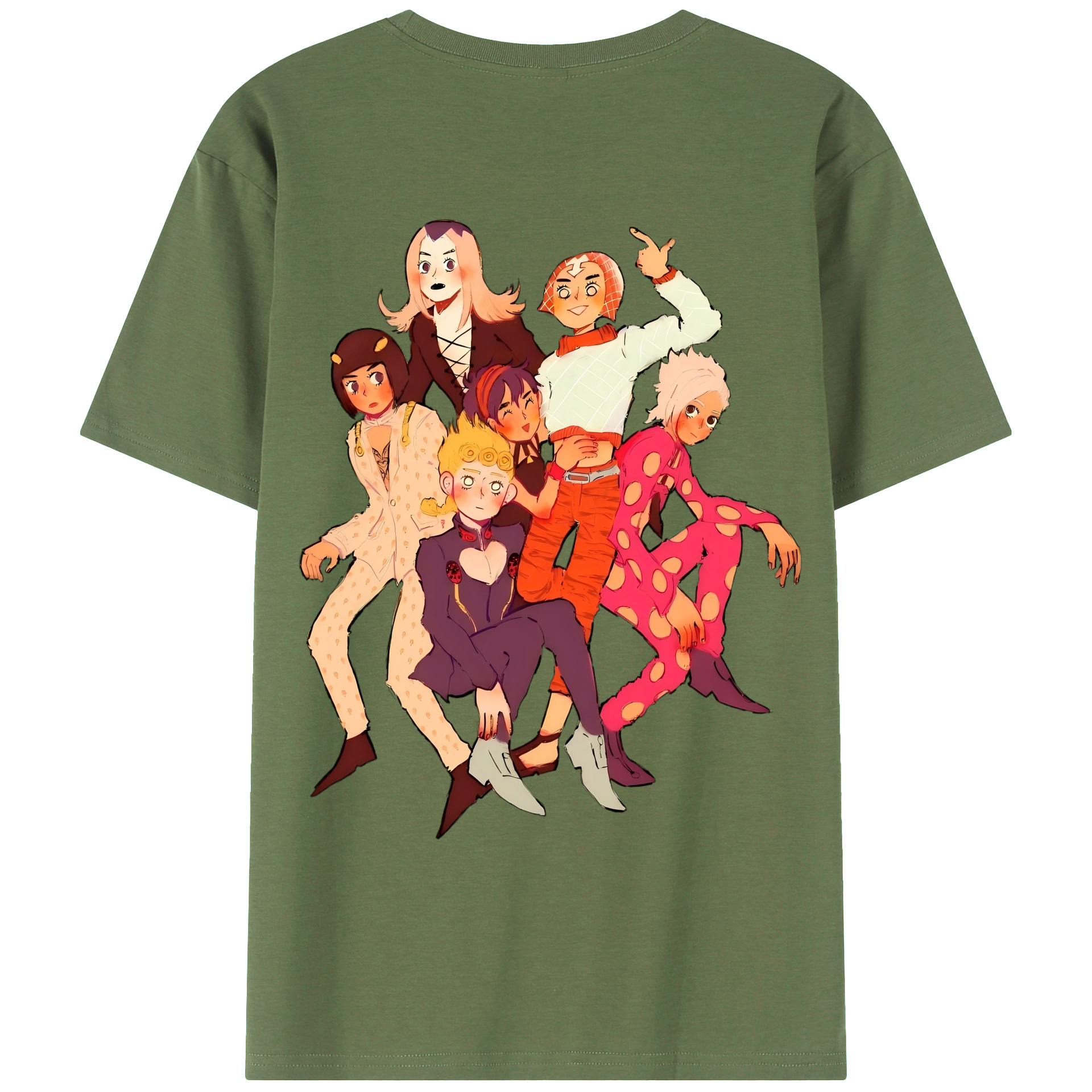 ジョジョの奇妙な冒険 JoJo's Bizarre Adventure 綿100％ メンズ半袖Tシャツ（バックプリント） 通気性